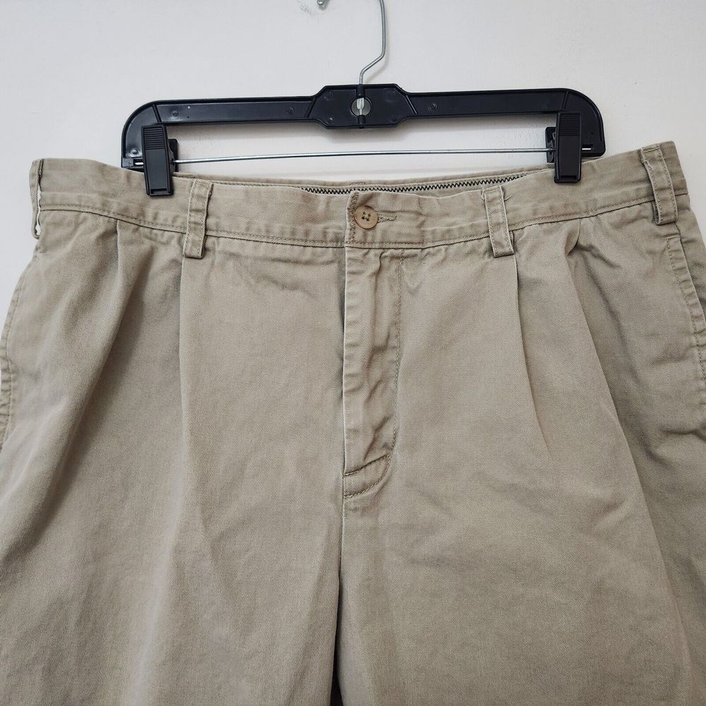 NAUTICA Men's Beige Khaki Chino Shorts Canvas Pants Size 38W - Picture 2 of 9